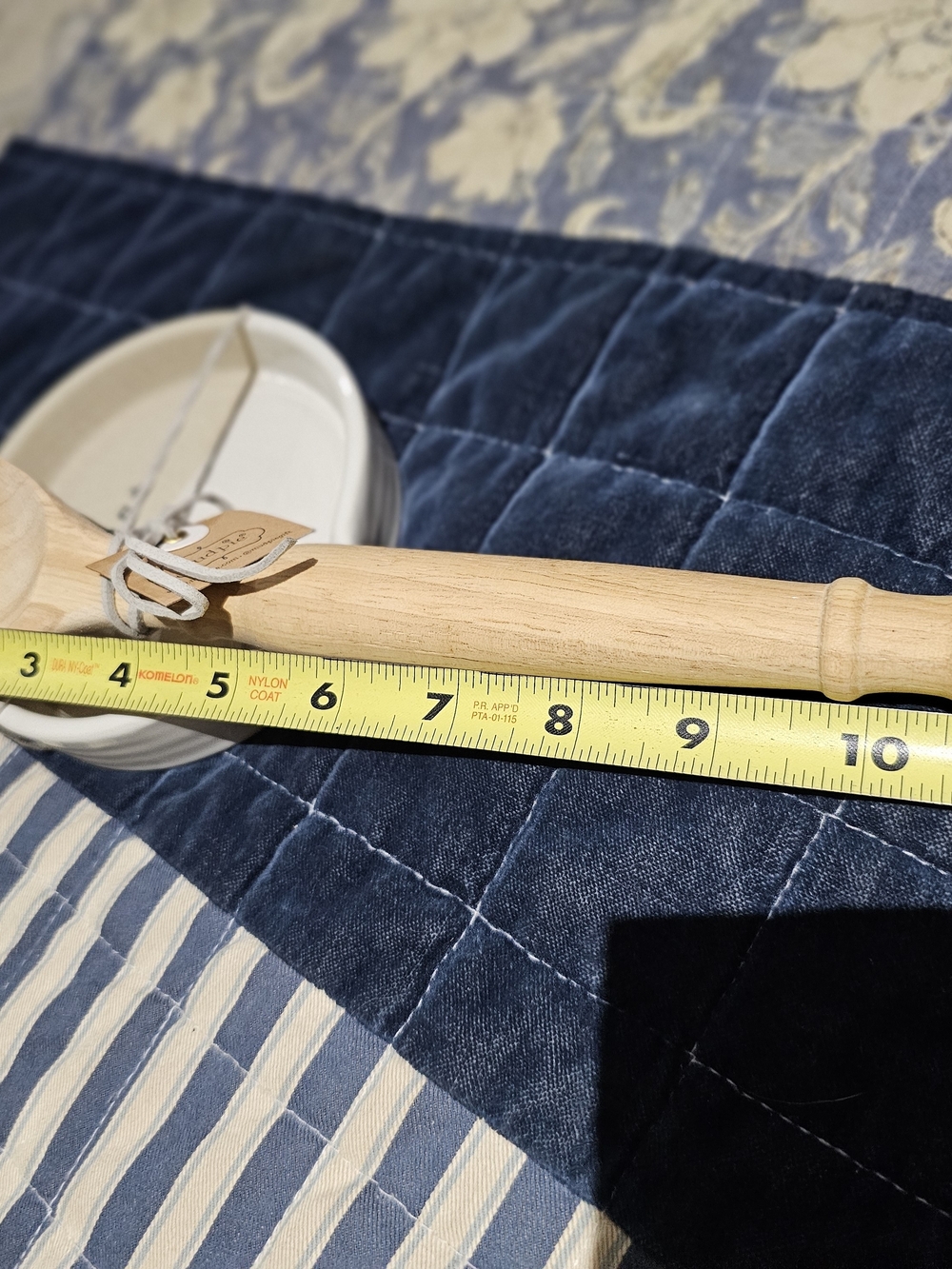 Mud Pie Wooden Spoon with Cream Ceramic Spoon Rest - NWT - Picture 4 of 5